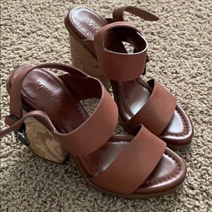 Vince. Wooden Chunky Heel Sandals